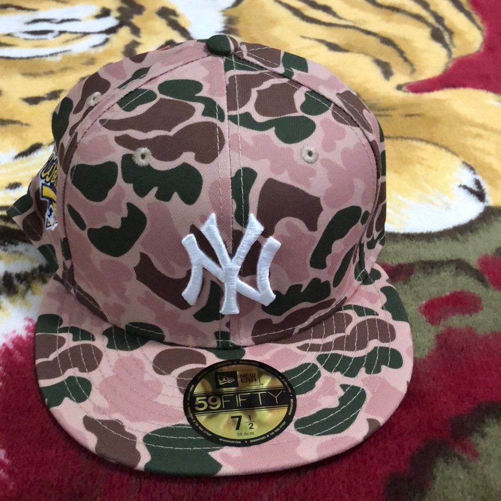 NEW ERA TRUE FIT 59FIFTY MLB NEW YORK YANKEES HAT,  PRO BACK SZ 7.5 CAMOUFLAGE
